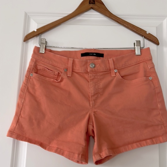 Joe's Jeans Mango Orange Shorts. 5 Pocket, Zipper Fly, Leather JJ Logo Sz 27 - Picture 2 of 10